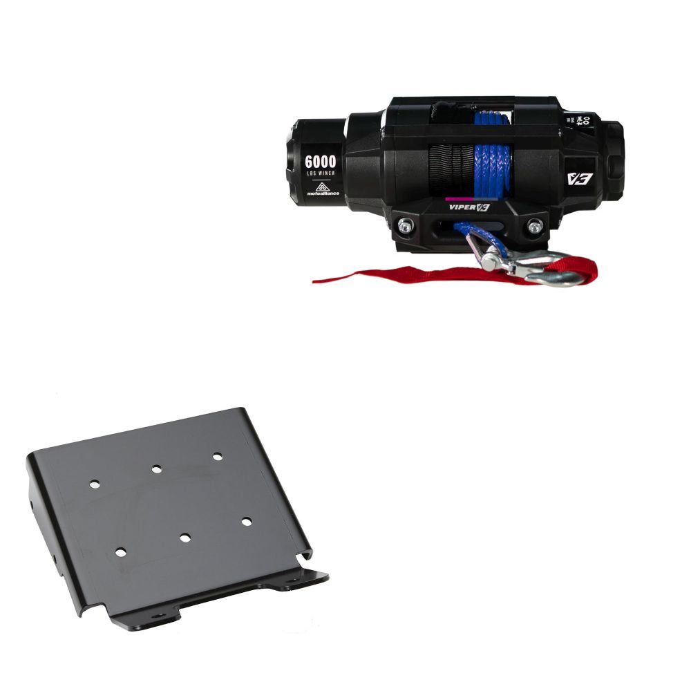 Viper 6000lbs V3 Winch Blue Rope With Mount For Suzuki King Quad 400 2008-2020