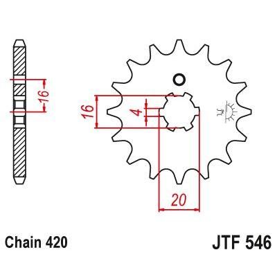 JT Sprockets Front Steel Countershaft Sprocket 12 Tooth 12T 420 Chain JTF546.12