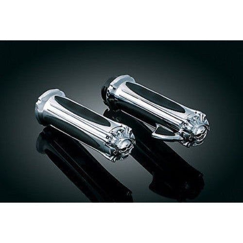 Kuryakyn Chrome Zombie Hand Grips Throttle Boss By Cable Pair Set Harley 82-2018