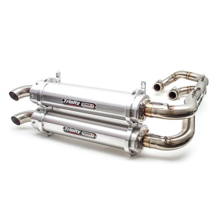 Trinity Racing Stage 5 Dual Full System Exhaust Brushed Muffler TR-4162D