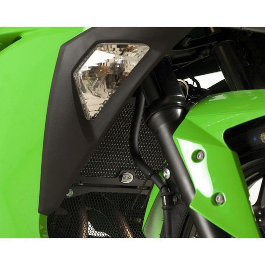 R&G Racing Black Aluminum Radiator Guard For 2008-2017 Kawasaki Ninja 250