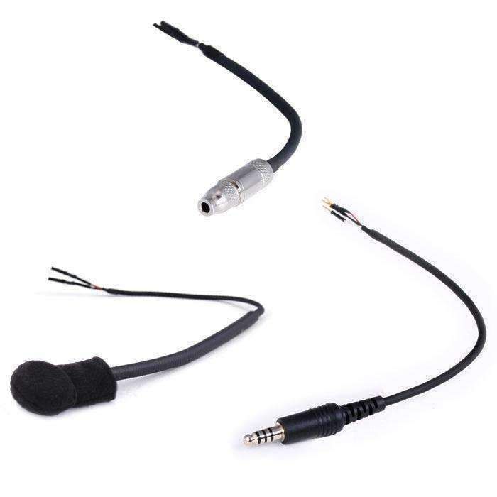 Rugged Radios Peltor Straight Cord Helmet Kit with Flex Boom Mic, 3.5mm Earbud Jack & 4C Plug HK-PF-3.5