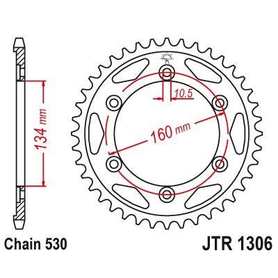 Load image into Gallery viewer, JT Sprockets Rear Steel Sprocket 42 Tooth 42T 530 Chain JTR1306.42
