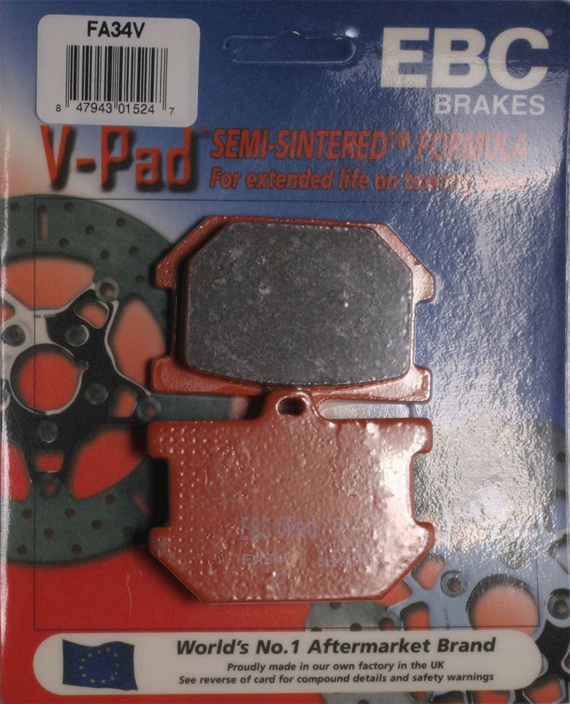 Load image into Gallery viewer, EBC 1 Pair V-Pad Semi-Sintered Touring Brake Pads MPN FA34V
