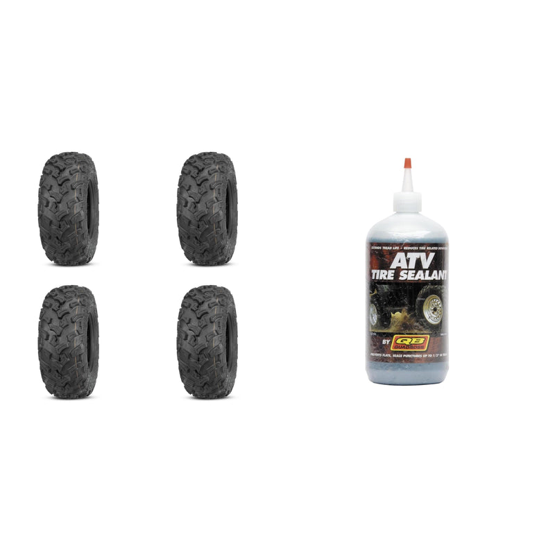 Load image into Gallery viewer, Set of 4 ATV QUADBOSS Tires (QBT447 25x10-12 Front/Rear) with Sealant
