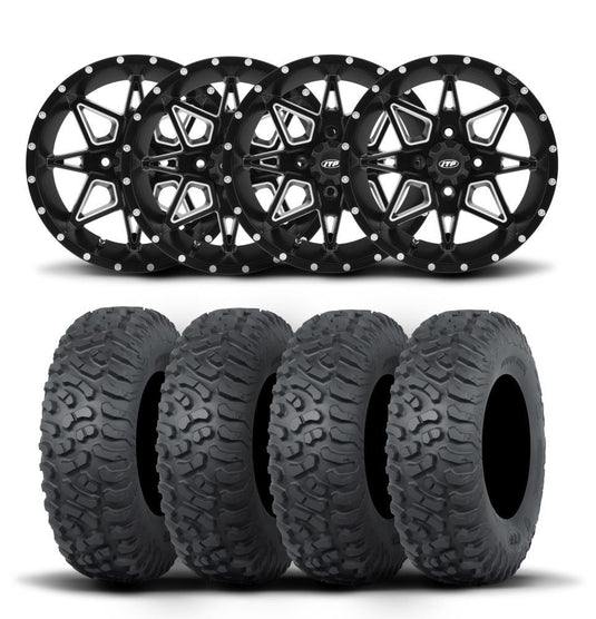 ITP Tornado 15" Matte Black Wheels And Terra Hook Tires [32x10-15]