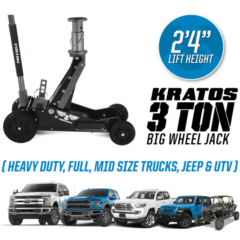 Load image into Gallery viewer, Pro Eagle 3 Ton Off Road High Clearance Big Wheel Jack - Kratos ORJ3B4X
