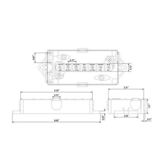 ABS Electrical Junction Box With 7 Color Coded Terminals