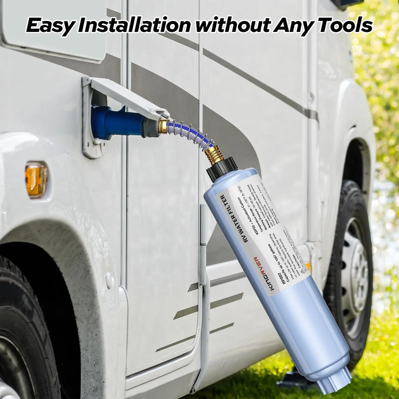 Load image into Gallery viewer, RV Camper Inline Water Filter Reduce Chlorine Camping Water Hose Filter
