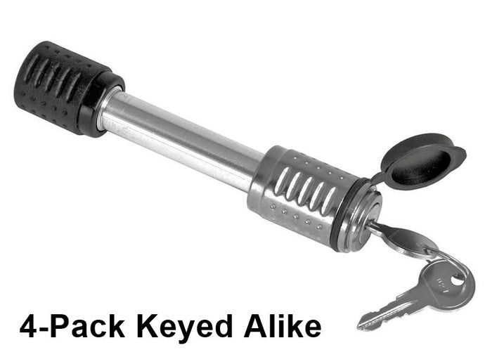 4 Pack Keyed Alike 5/8 Inch Barbell Style Hitch Pin Lock - Fits 2