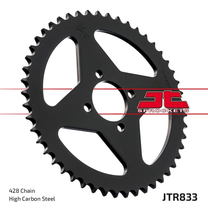 Load image into Gallery viewer, JT Sprockets Rear Steel Sprocket 49 Tooth 49T 428 Chain JTR833.49
