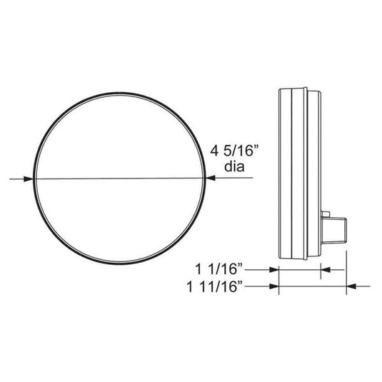 LED Light Guide Tail Light - 4 Inch Round
