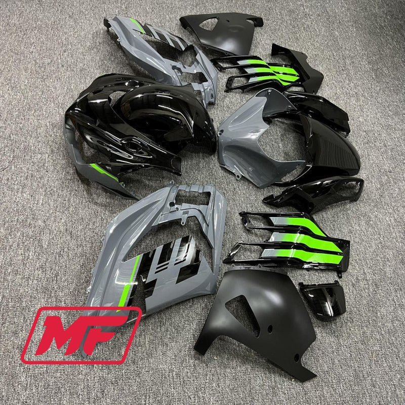 Load image into Gallery viewer, Monster Fairings Full Kit Kawasaki ZX-14R 12-23 Green Grey and Black + Windshield + Gas Tank Cover
