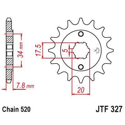 Load image into Gallery viewer, JT Sprockets Front Steel Countershaft Sprocket 13 Tooth 13T 520 Chain JTF327.13
