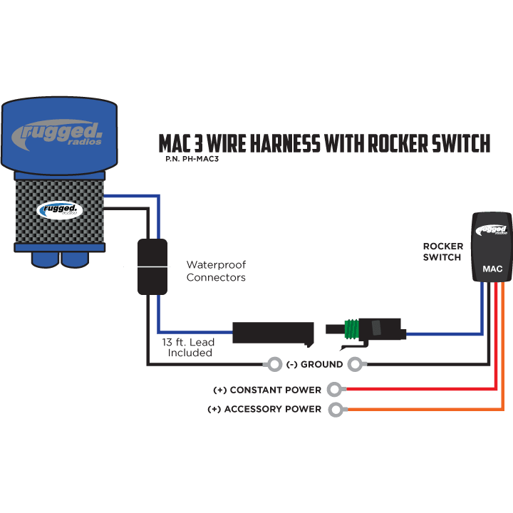 Load image into Gallery viewer, Rugged Radios Switch Install Harness for MAC Helmet Air Pumpers PH-MAC3
