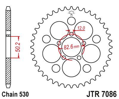 Load image into Gallery viewer, JT Sprockets Rear Steel Sprocket 48 Tooth 48T 530 Chain JTR7086.48Z
