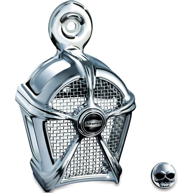 Load image into Gallery viewer, Kuryakyn Mach 2 Horn Cover Chrome with Chrome Mesh Chrome
