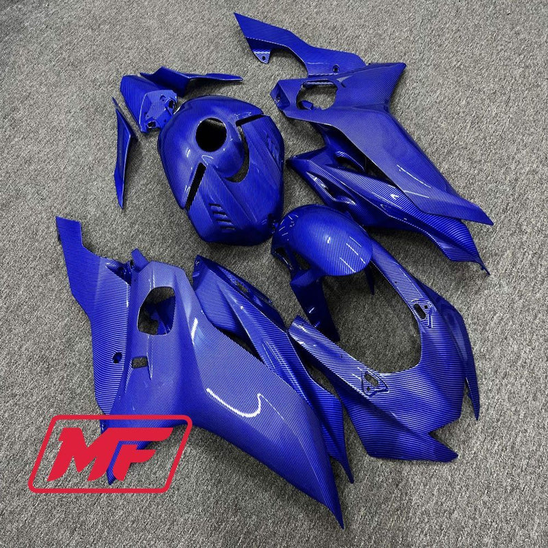 Load image into Gallery viewer, Monster Fairings Full Kit Yamaha R6 17-22 Blue Carbon Fiber Style + Windshield + Gas Tank Cover
