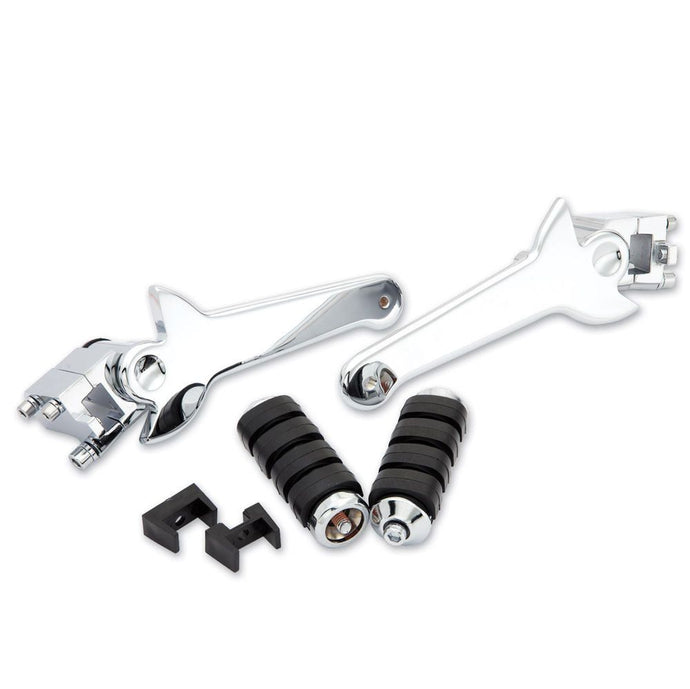 Kuryakyn Chrome Adjustable Passenger Footpeg Pegs Kit Pair Harley Touring 93-06