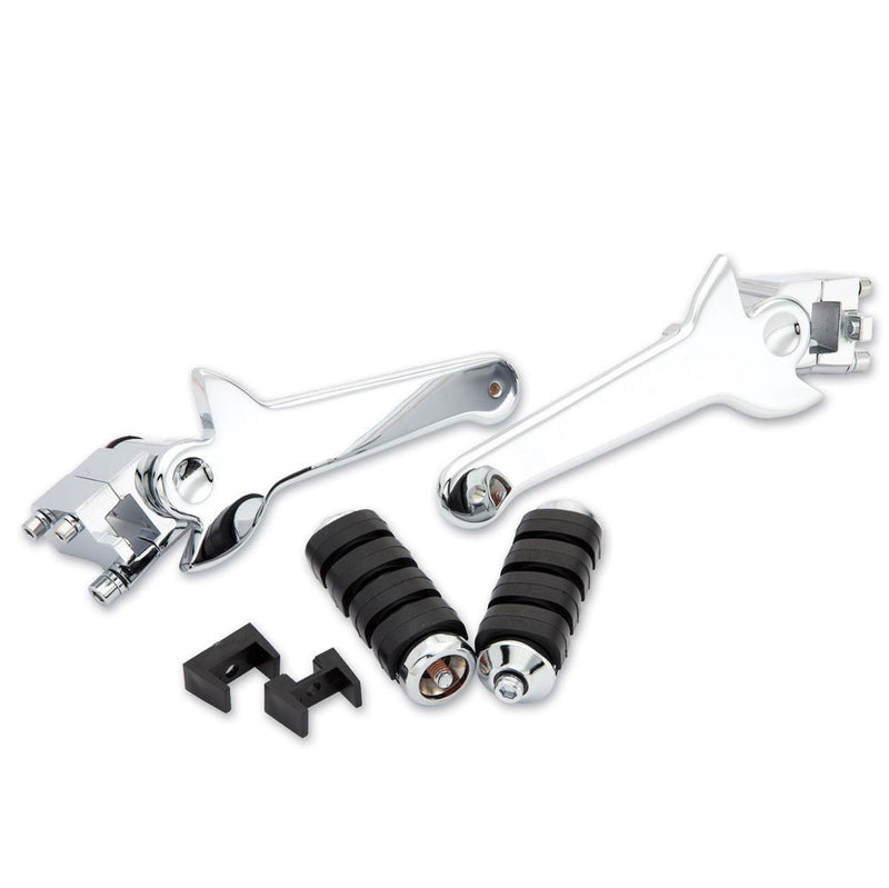 Load image into Gallery viewer, Kuryakyn Chrome Adjustable Passenger Footpeg Pegs Kit Pair Harley Touring 93-06
