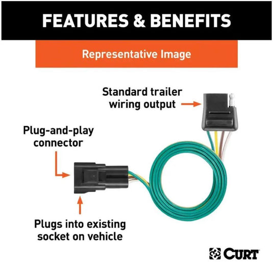 T-Connector Custom 4-Flat fits 2007-2009 Chevy Equinox, 2007-08 Suzuki XL-7, 2007-09 pontiac Torrent, OEM Tow Package Required on all Models