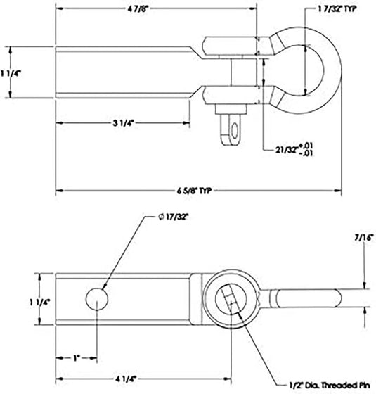 Polyester (2" x 20") Recovery Strap with Shackle Mount Kit for 1-1/4 Inch Receivers
