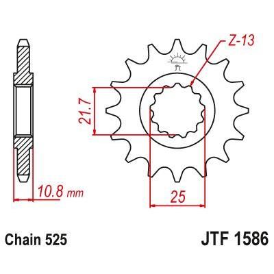 JT Sprockets Front Steel Sprocket 17 Tooth 17T 525 Chain For Yamaha TRX850 1996-2000 JTF1586.17