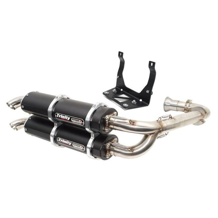 Trinity Racing Stage 5 Dual Full System Exhaust Black Muffler TR-4161D-BK