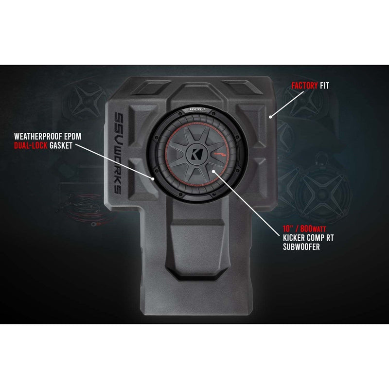 Load image into Gallery viewer, SSV Works 2-Seater 10&quot; Subwoofer Enclosure With Kicker For Kawasaki KRF1000 2020-2022
