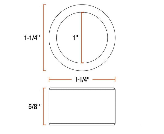 Trailer Ball Reducer Bushing (From 1-1/4" to 1" Stem)