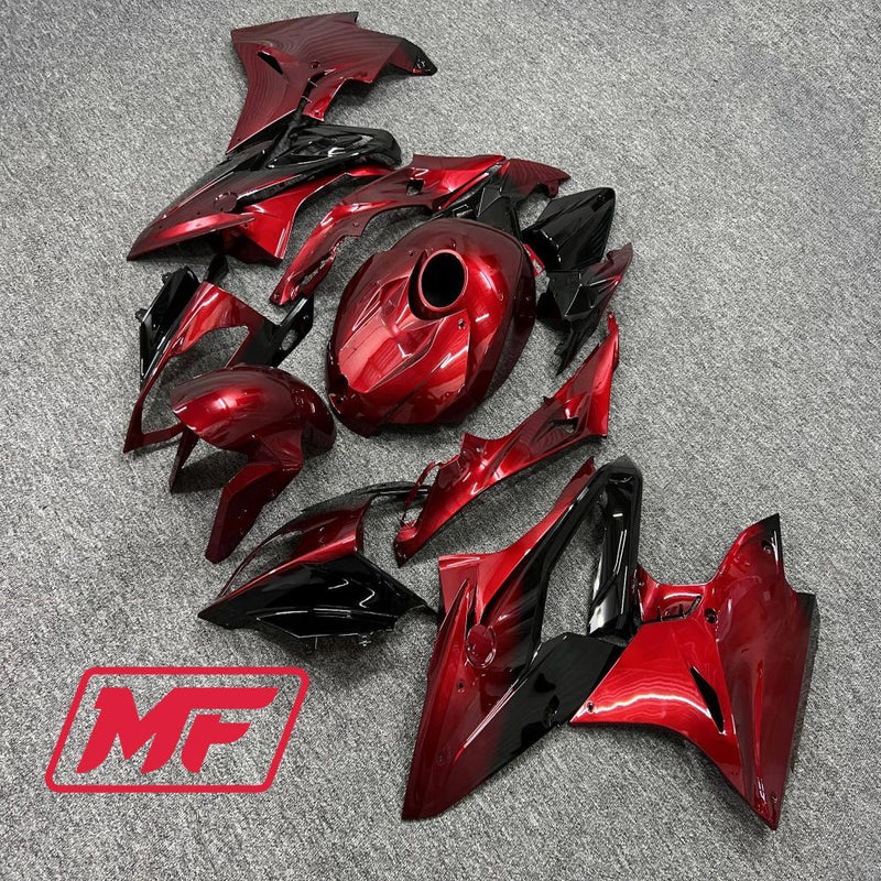 Load image into Gallery viewer, Monster Fairings Full Kit BMW S1000RR 17-18 Fire Black and Red + Windshield + Gas Tank Cover
