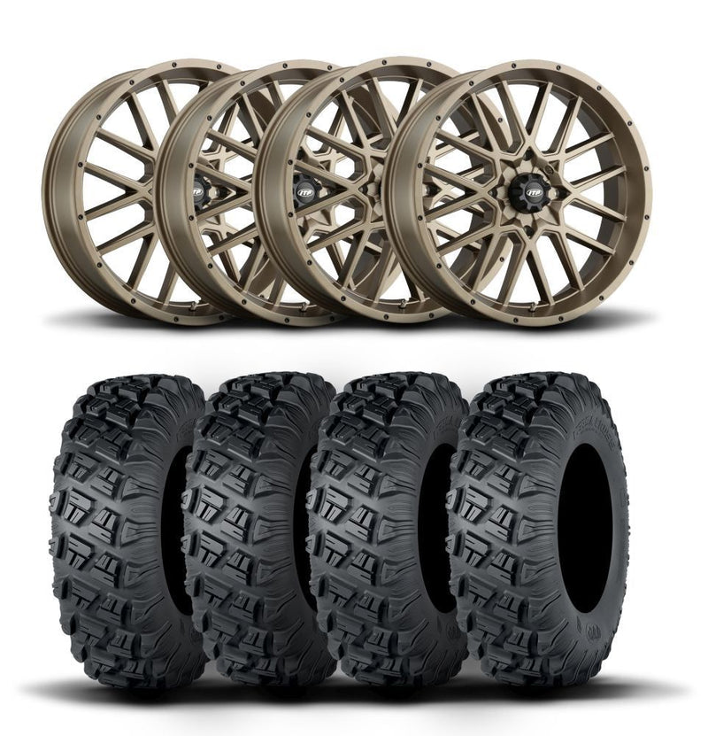 Load image into Gallery viewer, ITP Hurricane 15&quot; Bronze Wheels And Versa Cross XTR Tires [33x10-15]
