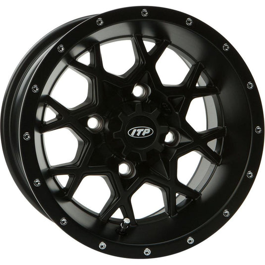 ITP Hurricane 14" Black Wheels And Mud Lite Tires [30x10-14]