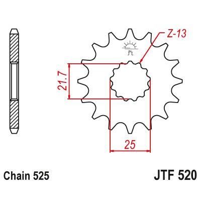 JT Sprockets Front Steel Countershaft Sprocket 16 Tooth 16T 525 Chain For Suzuki GSXR600W 1998-2000 JTF520.16