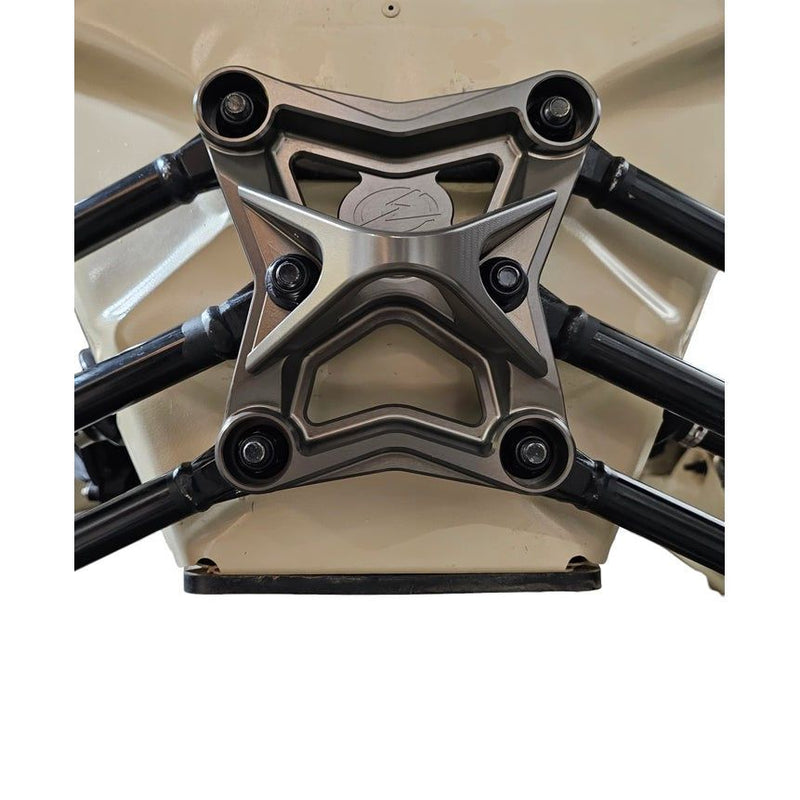 Load image into Gallery viewer, Elektric Offroad Gun Metal Gray Radius Rod Plate With Tow Hook For Can-Am Maverick X3 2017-2021
