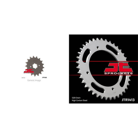 Front & Rear Steel Sprocket Kit for ATV/UTV KAWASAKI KXF250A Tecate 4 1987-1988