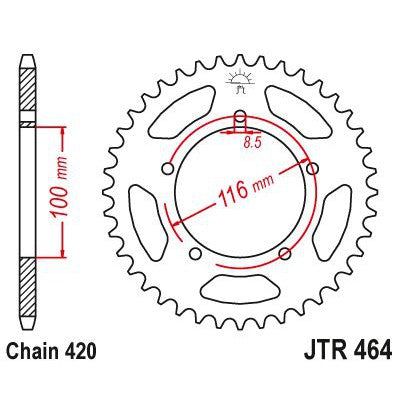 JT Sprockets Rear Steel Sprocket 50 Tooth 50T 420 Chain JTR464.50
