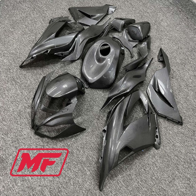 Load image into Gallery viewer, Monster Fairings Full Kit Kawasaki ZX-6R 13-18 Carbon Fiber Style + Windshield + Gas Tank Cover
