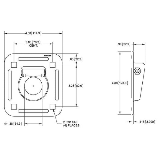 Recessed Zinc Plated Steel Tie-Down Ring