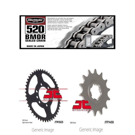 520 BMOR Chain, Front & Rear Sprocket Kit for SUZUKI LT500R Quadzilla 1987