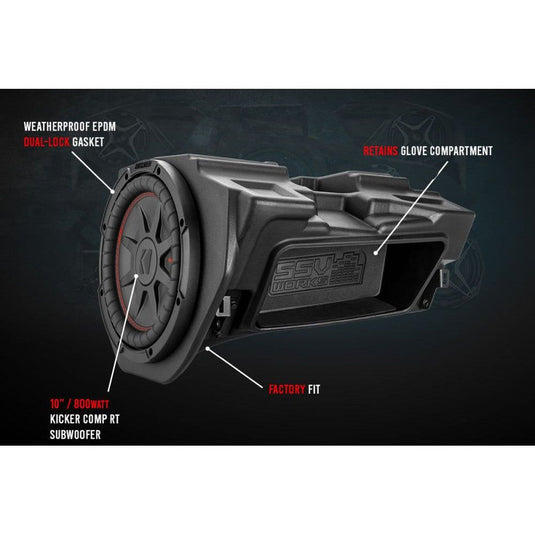 SSV Works Glove Box 10" Unloaded Subwoofer Enclosure RZ4-GB10U