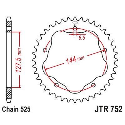 Load image into Gallery viewer, JT Sprockets Rear Steel Sprocket 39 Tooth 39T 525 Chain For Ducati Monster 1100 S 2009-2010 JTR752.39
