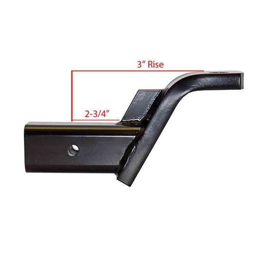 Rigid HItch (HUB-33509) Heavy Duty Ball Mount for Ford OEM 3 Inch Receivers - 5 Inch Drop or 3 Inch Rise - 9 Inch Length - Made in USA