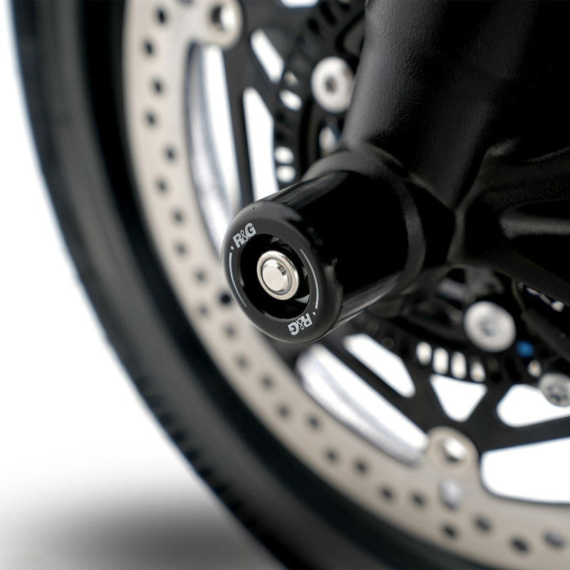 Load image into Gallery viewer, R&amp;G Racing Black Fork Protectors For 2024-2024 Triumph Daytona 660
