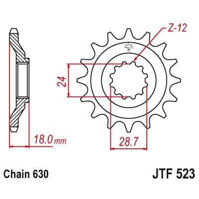 JT Sprockets Front Steel Countershaft Sprocket 15 Tooth 15T 630 Chain For Kawasaki GPz1100 ZX1100A 1983-1985 JTF523.15