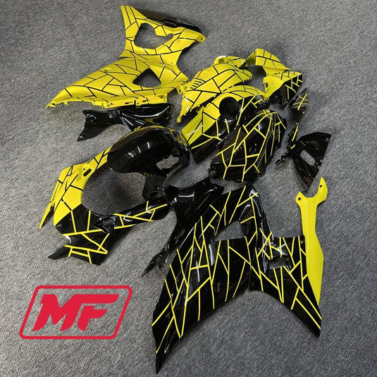 Monster Fairings Full Kit Yamaha R7 21-23 Yellow and Black Split + Windshield + Gas Tank Cover