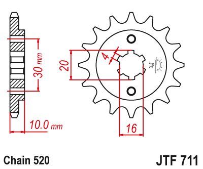 Load image into Gallery viewer, JT Sprockets Front Steel Sprocket 14 Tooth 14T 520 Chain JTF711.14
