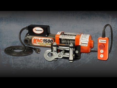 Keeper (KAC15042) 110/120 Volt AC Electric Wire Rope Winch, 1,500 lbs. Single Line Pull