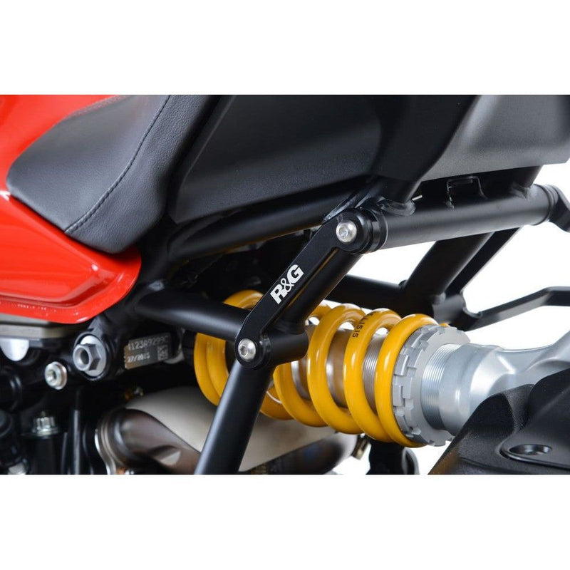 Load image into Gallery viewer, R&amp;G Racing Black Footrest Delete Blanking Plates For 2016-2018 Ducati Monster 1200
