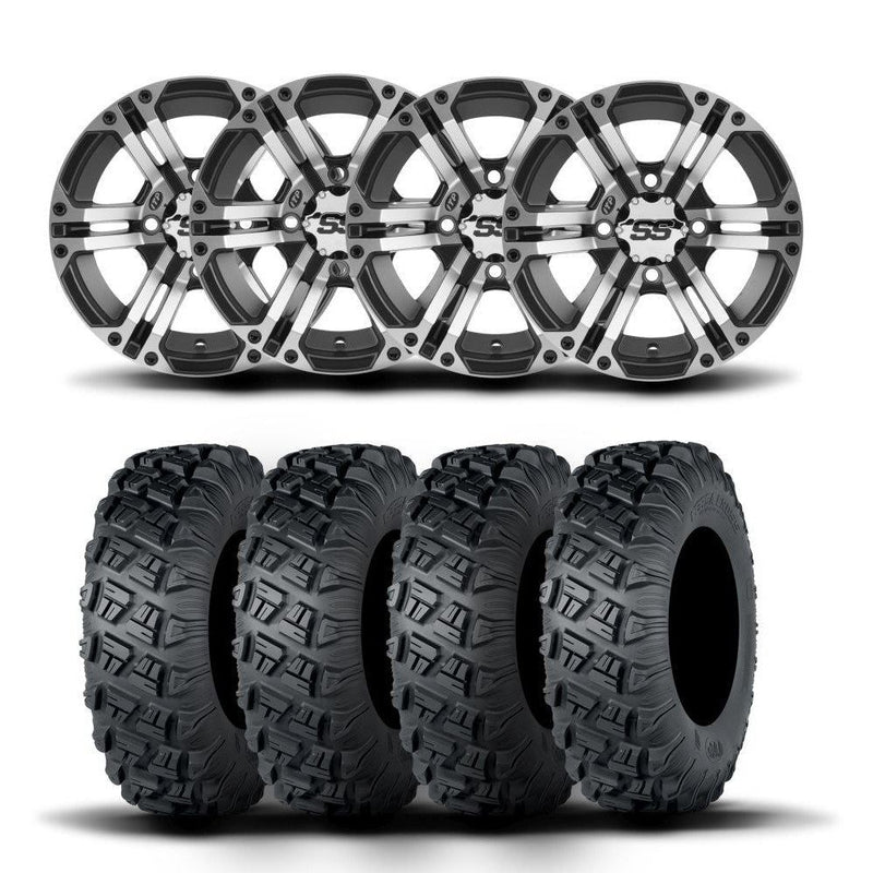 Load image into Gallery viewer, ITP SS212 14&quot; Machined Black Wheels And Versa Cross XTR Tires [28x10-14]
